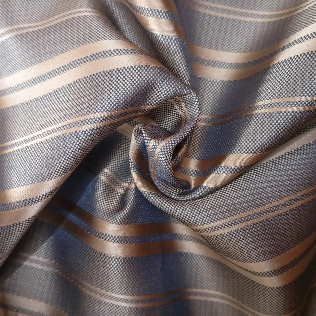 Earth Toned Gold Striped Silk Pocket Square - Image 2