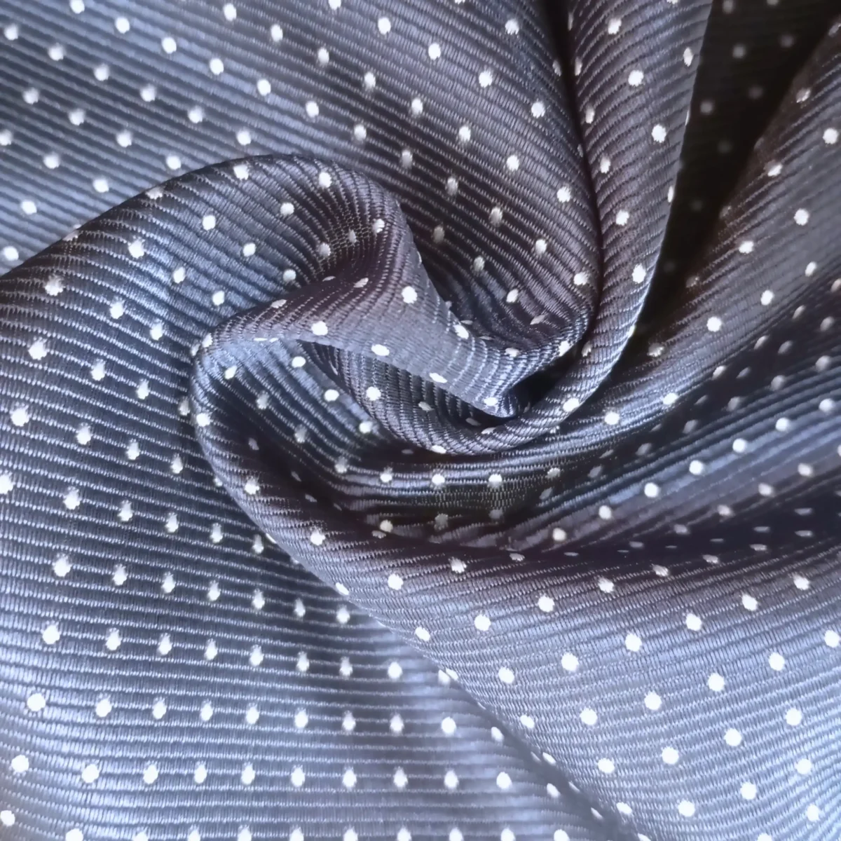 Midnight Blue Polka Dot Silk Pocket Square - Image 2