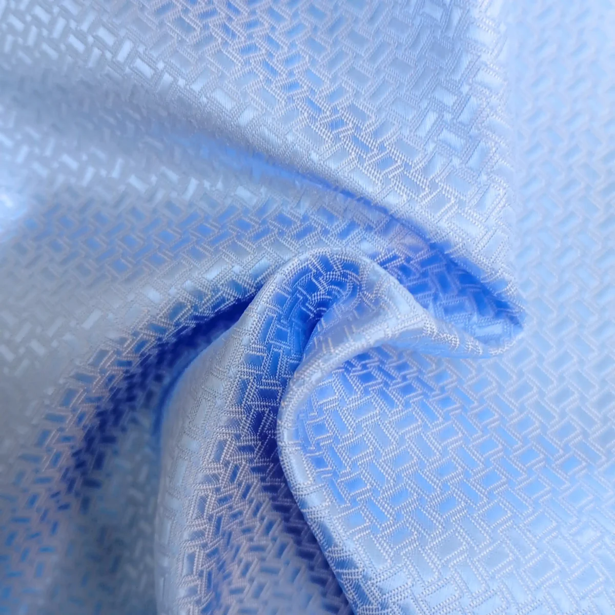 Sky Blue Patterned Silk Pocket Square - Image 2