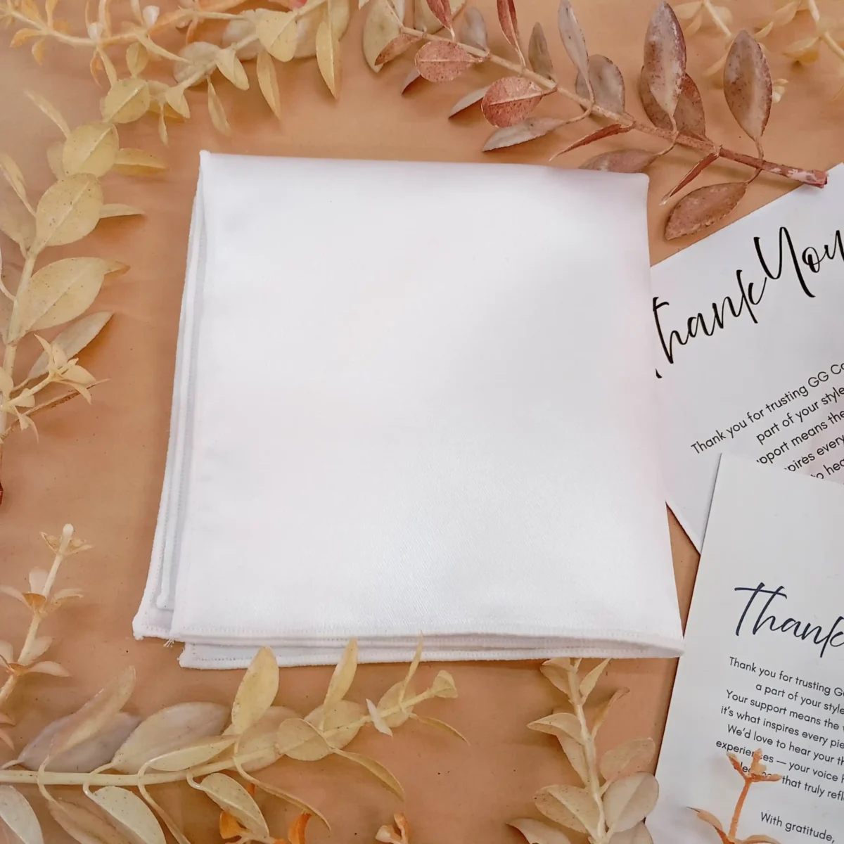 Classic White Silk Pocket Square - Image 3