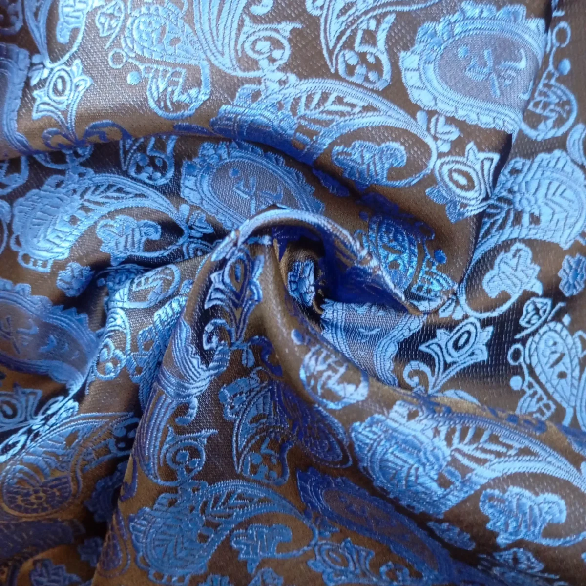 Royal Blue Paisley Silk Pocket Square - Image 2