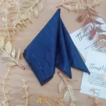 Midnight Blue Striped Silk Pocket Square