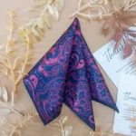 Purple Paisley Silk Pocket Square