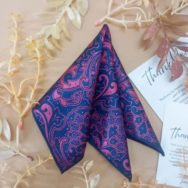 Purple Paisley Silk Pocket Square