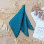 Emerald Green Checkered Silk Pocket Square