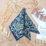 Navy and Gold Baroque Silk Pocket Square