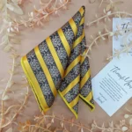 Yellow and Navy Striped Pocket Square