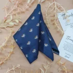 Royal Blue Dog Themed Silk Pocket Square