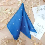 Sky Blue Patterend Silk Pocket Square