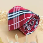 Red Highland Plaid Silk Necktie