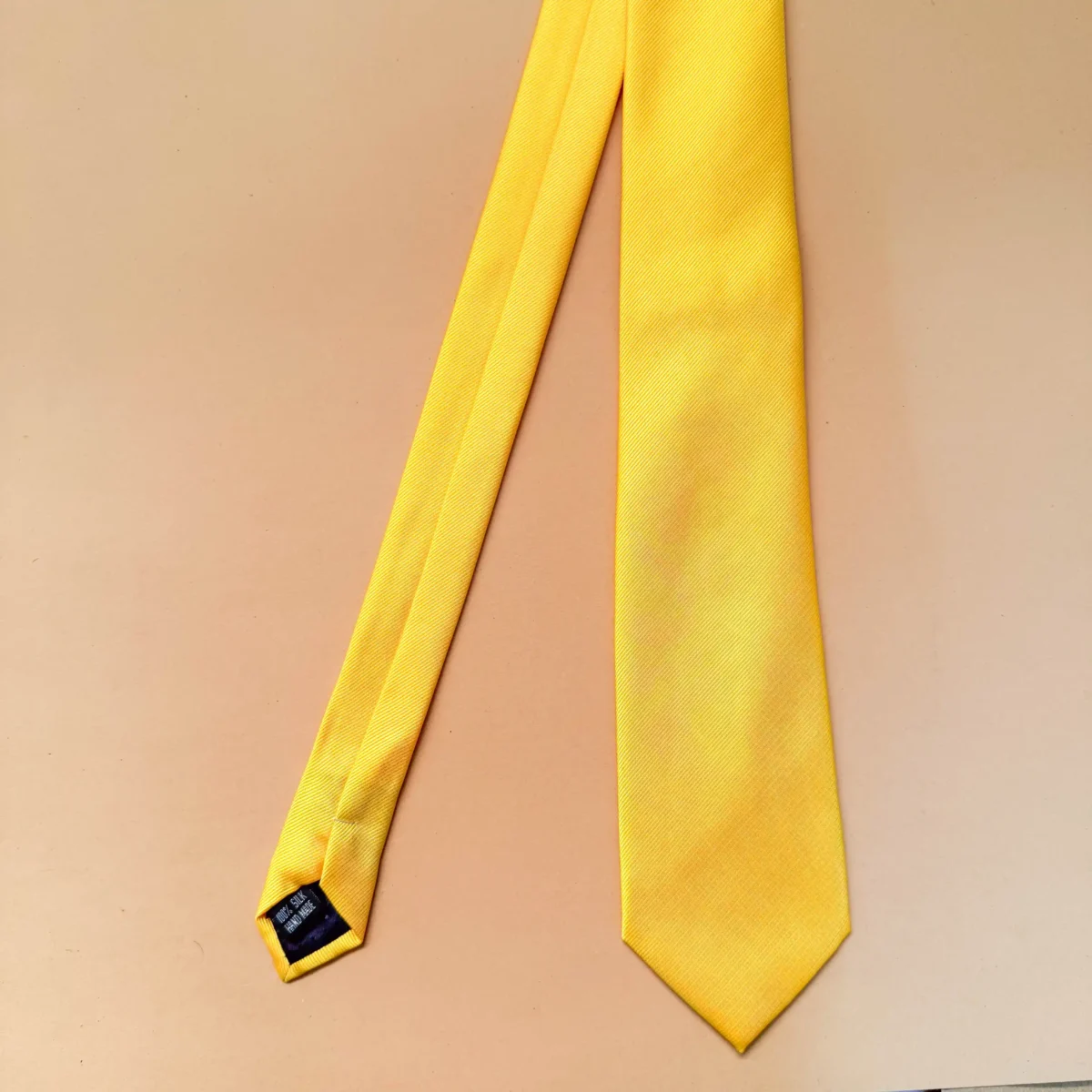 Solaris Yellow Glow Solid Silk Necktie - Image 3