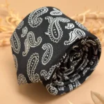 Black and White Paisley Silk Necktie