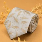 Champagne Abstract Floral Silk Necktie