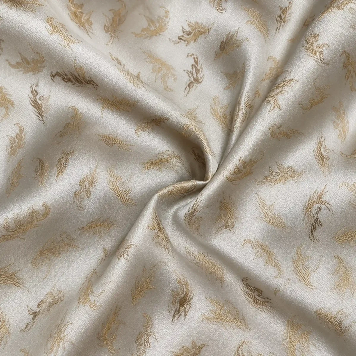 Champagne Floral Silk Pocket Square - Image 2