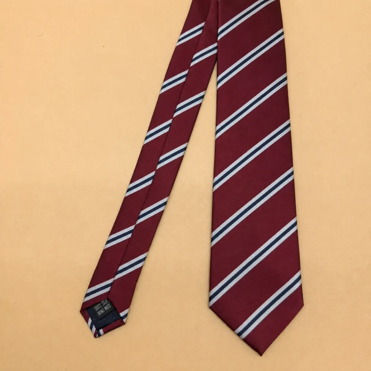 Burgundy Regimental Stripe Tie - Image 3