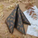 Midnight Copper Abstract Silk Pocket Square
