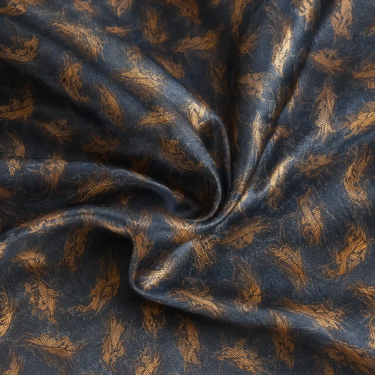Midnight Copper Abstract Silk Pocket Square - Image 2