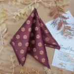 Burgundy Floral Silk Pocket Square