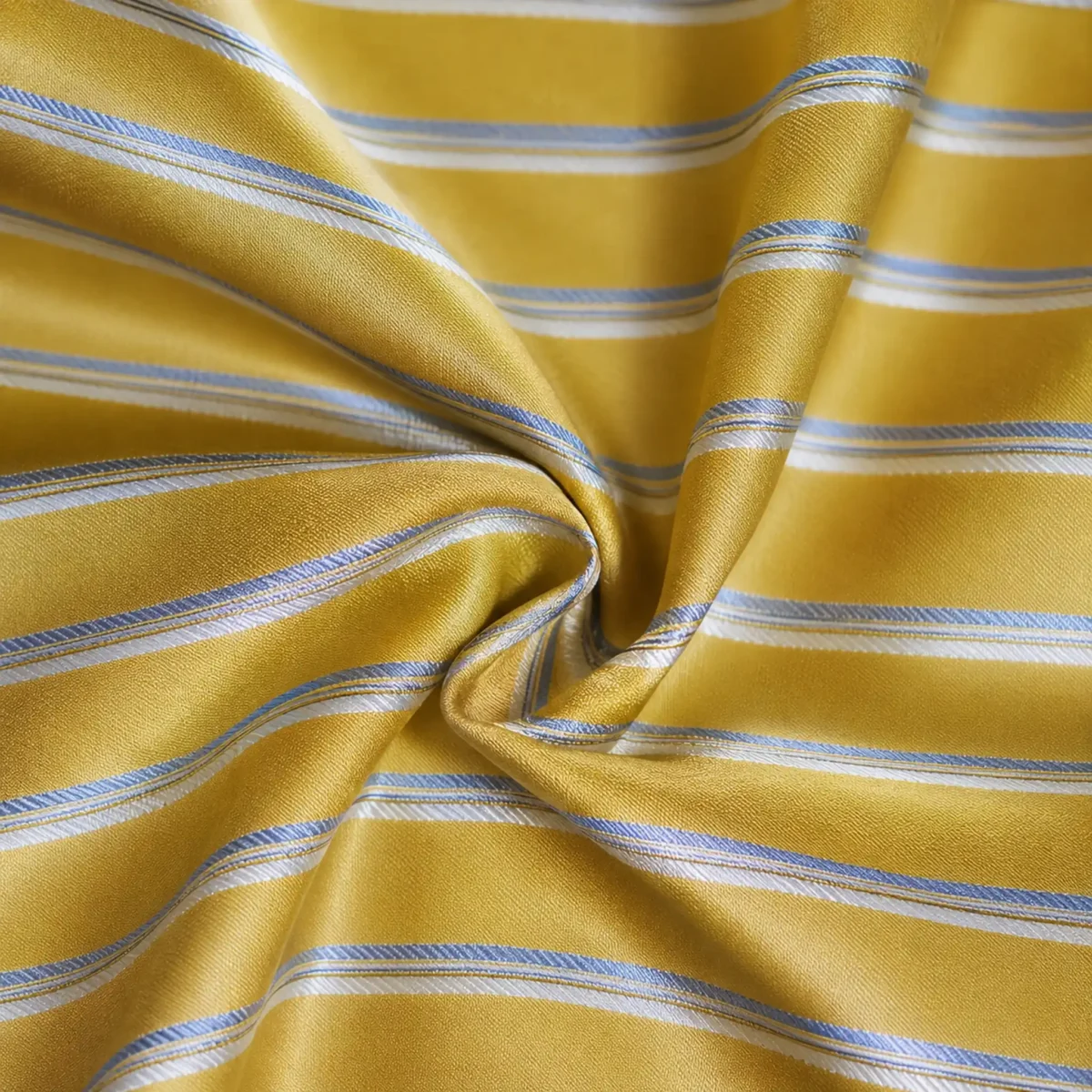 Golden Yellow Stripe Silk Pocket Square - Image 2