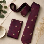 Scarlet Equestrian Silk Tie & Pocket Square Set