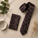 Dusty Rose Floral Silk Tie & Pocket Square Set