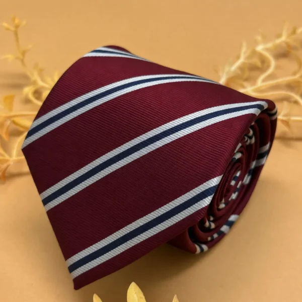 Burgundy Regimental Stripe Tie