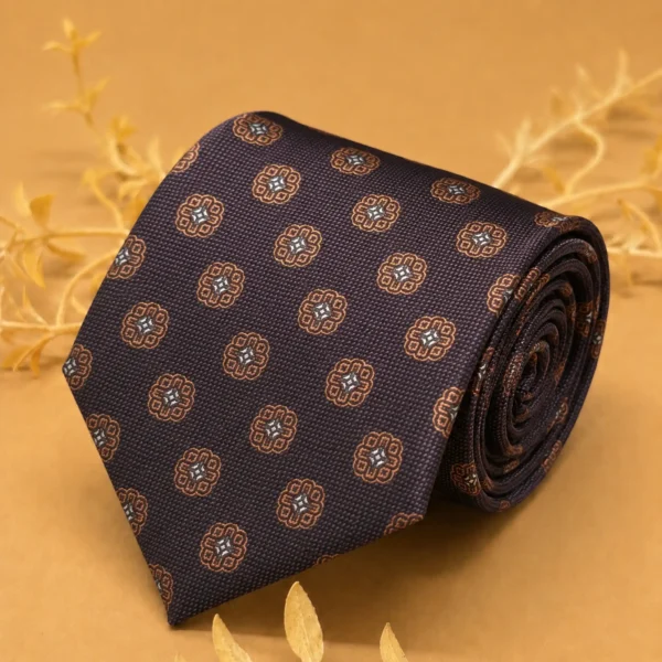 Burgundy Medallion Silk Necktie