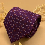 Royal Purple Floral Motif Silk Necktie
