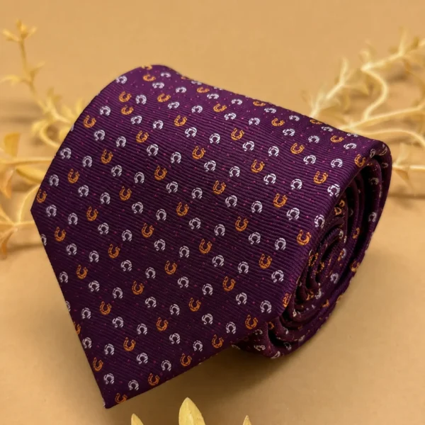 Royal Purple Floral Motif Silk Necktie