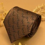 Copper Orange Herringbone Geometric Tie