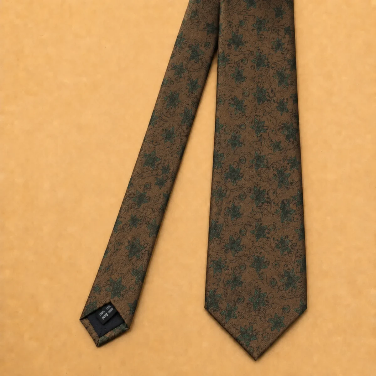 Terracotta Botanical Silk Necktie - Image 3