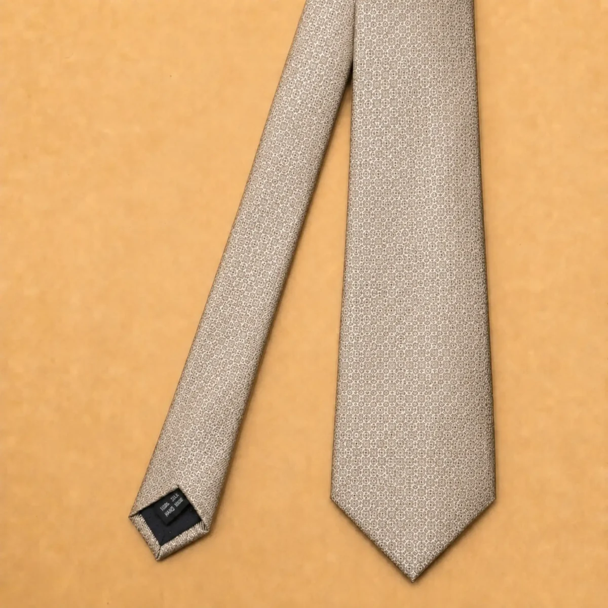 Champagne Textured Silk Necktie - Image 3