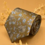Dusty Gold Floral Silk Necktie