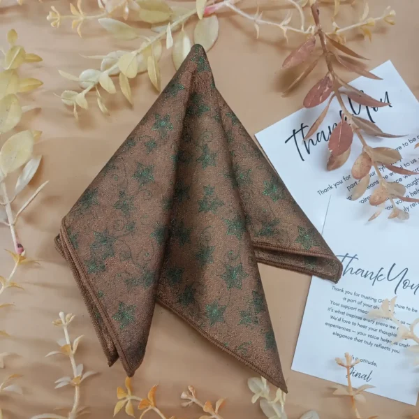 Terracotta Botanical Silk Pocket Square